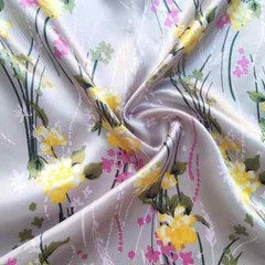 Satin Fabric 58″Wide By Yard Silky Charmeuse Material Floral Satin Fabric Scarf