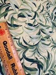 WAVERLY MAUI Upholstery Fabric 1 +Yds x 55″ W Green Tropical Yellow Island Palm