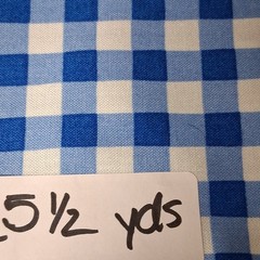 Quilting Treasures Fabric Blue White Gingham Check/Plaid 5 1/2 Yds