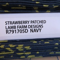 Yard ~ Tossed Strawberries On Navy Blue by Marcus $3.99 Ships ANY Amount Fabric