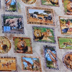 Patchwork Quilting Sewing Fabric Serengeti Plains Animals Panel 78x110cm