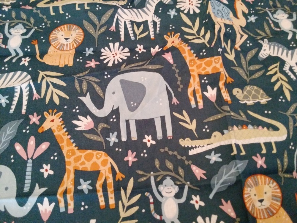 Fabric Animal Kingdom Cotton Calico 70×44″ Baby Animals