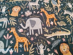 Fabric Animal Kingdom Cotton Calico 70×44″ Baby Animals