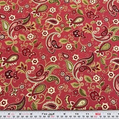 Vintage Floral Paisley Marcus Brothers Textiles Dk Rose Cotton by the HALF YARD