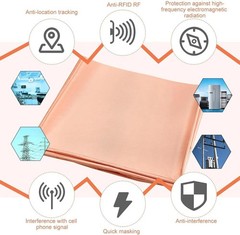 Golden Copper Faraday Fabric 197″x43″ RFID EMF Blocking Radiation Shielding