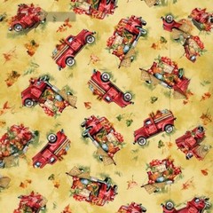 Harvest Apples Cotton Fabric Fall Michael Miller Red Truck By the Yard