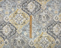 COVINGTON HATHAWAY FOG BLUE GOLD DAMASK MULTIPURPOSE FABRIC BY YARD 54″W