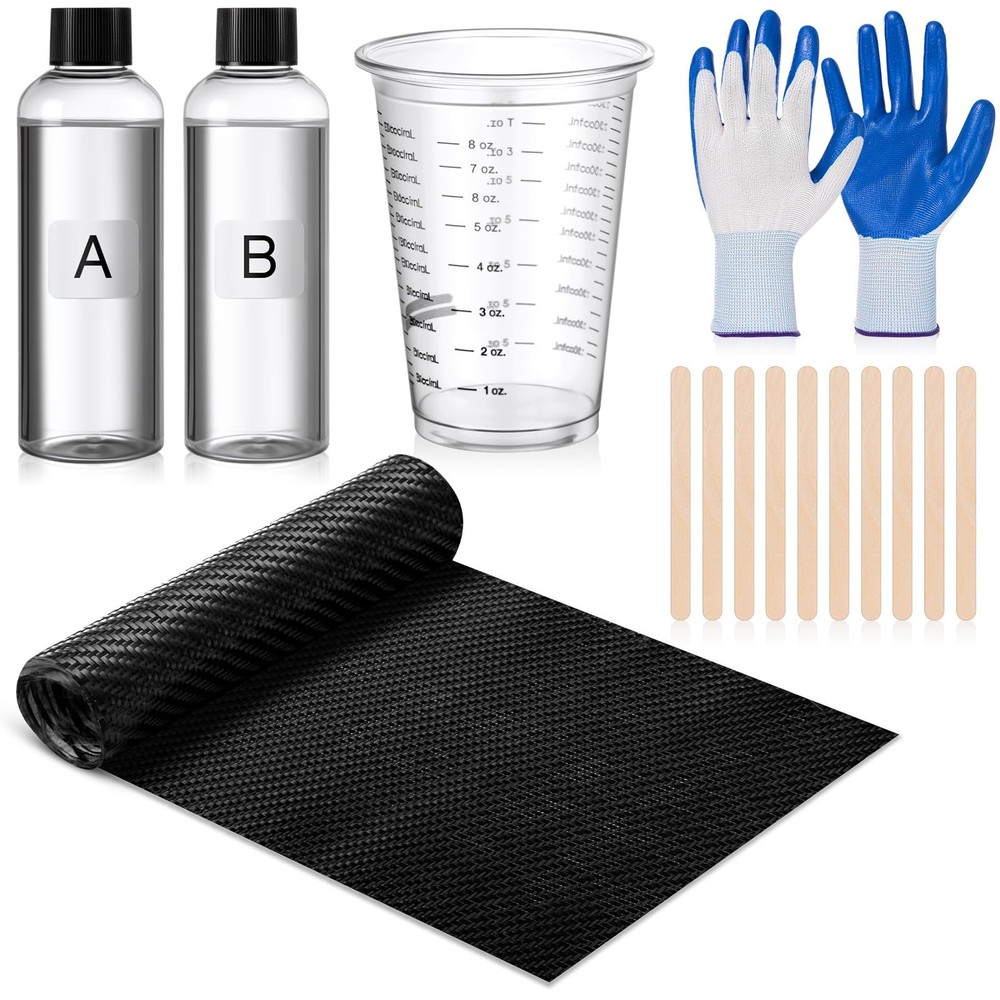 15 PCS Carbon Fiber Repair Kit 40×6 Inch 3k 200g Plain Sheet 16oz Resin