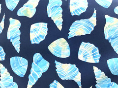 Blue Shell Outdoor Upholstery Fabric Teal Navy Patio Deck Cushion By The Yard