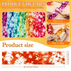 60 PCS Valentines Quilting Fabric Roll 2.6×40 Inch Cotton Strips Tie Dye Sew