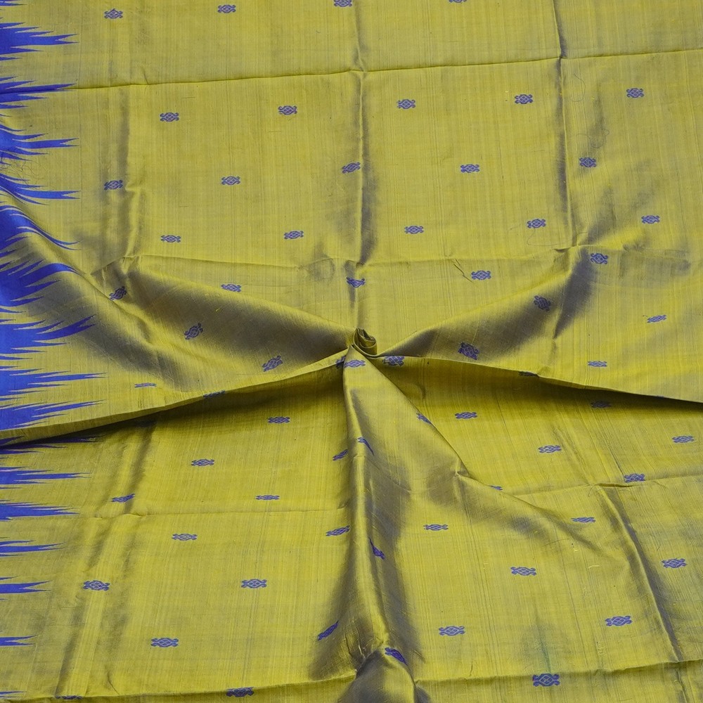 Vintage Green Dual Tone 100% Pure Silk Sari Remnant 5YD Craft Fabric Silk Scrap