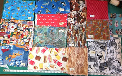 Remnants FQs Novelty Horse Dog Cat WB Charlie brown cotton Craft quilt Fabric