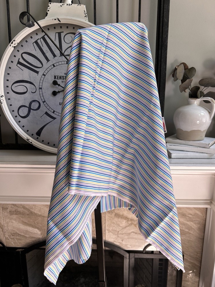 100% cotton fabric bolt suiting furniture summer bright color stripe 9 ft x 6 ft