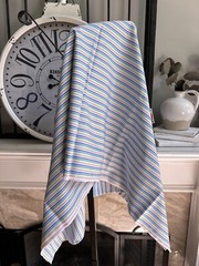 100% cotton fabric bolt suiting furniture summer bright color stripe 9 ft x 6 ft