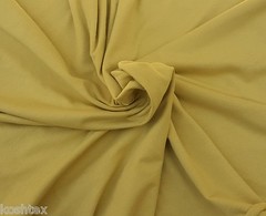 Organic Cotton Spandex Fabric Jersey Knit By the Yard Yellow Mustard 4/16