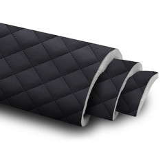 64″ Nappa Quilted Diamond Vinyl Faux Leather Foam Backed Car Upholstery Fabric