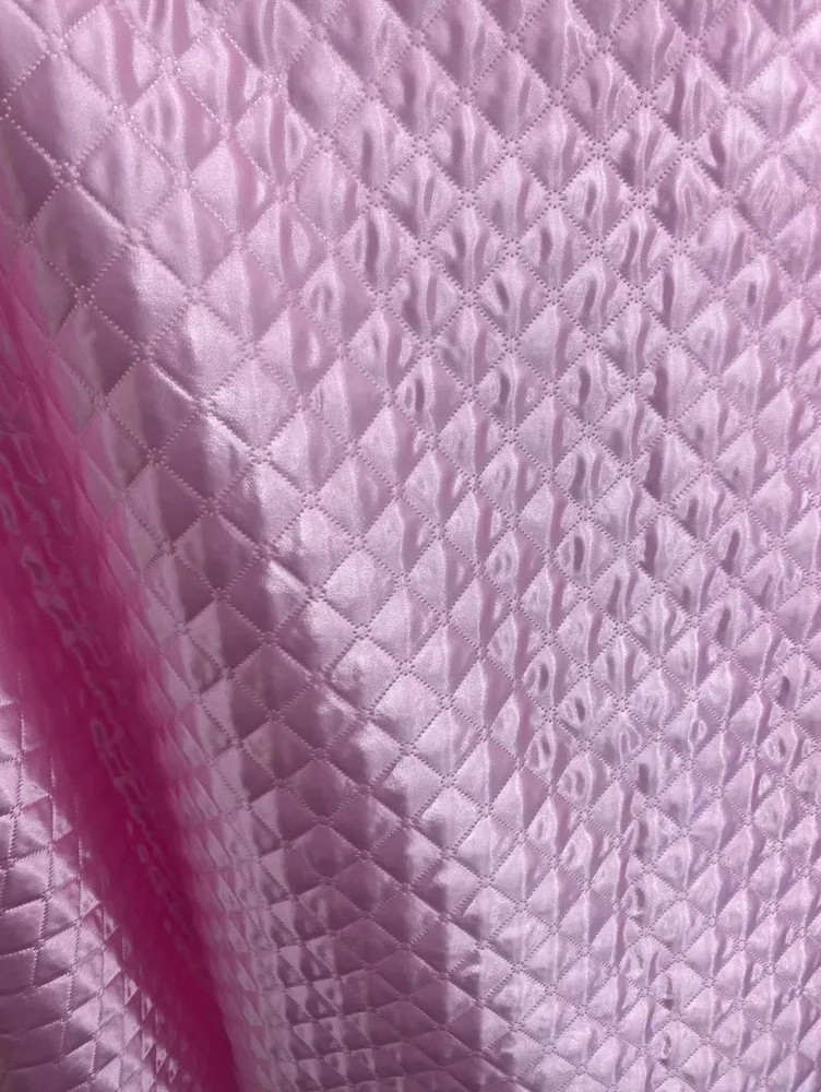 Satin Quilted Polyester Batting Fabric – PINK- 58″/60″ Width Sold By The Yard