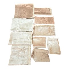 Vintage Velvet Stria Fabric Remnants Champagne Blush Pink Upholstery Lot 3.5 Lb