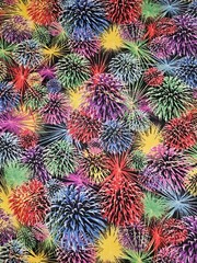 Brother Sister Design Studio 2007 Colorful Fireworks Cotton Fabric 2Yrds 15 Long