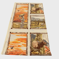Big Sky Country Rod Fredrick Fabric Panel Mountain Cabin Wildlife Theme 44″x70″