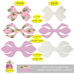Baby Yoda Double Sided Printed Faux Leather DIY Hair Bow Kit