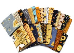 10 Fat Quarters – Assorted Honey Bee Bumblebee Hive Honeycomb FQ Bundle M229.03