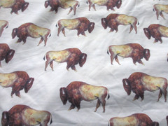 Buffalos on Cream Lycra Spandex Swimsuit Dancewear Activewear Fabric 2 yards
