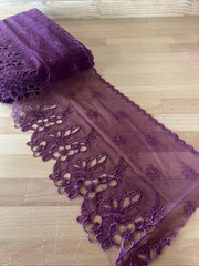 Purple Lace Fabric with Butterflies Mesh Fabric Sold by the Bolt Prom