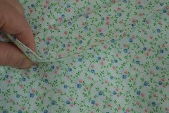 By 1/2 Yd, Red Pink Purple Blue & Green Calico on White PolyCotton, M3487