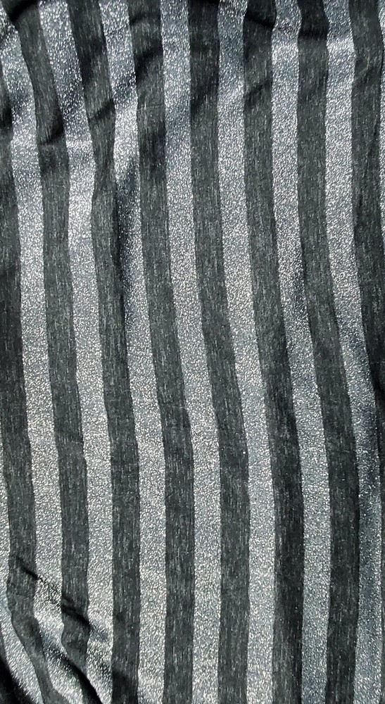 Rayon Blend Silver, Grey & Black Striped Knit Fabric 2 yds X 60″
