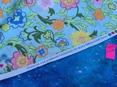 JO ANN FABRIC COTTON FLOWERS REMNANT 43″L X25″W FLORAL