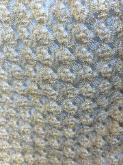Gold & Creme stretch netted Fabric By the Yard 48″ Wide
