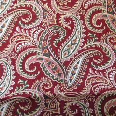 David Textiles Cotton Fabric floral Paisley on Burgundy Red 19″ x 44″