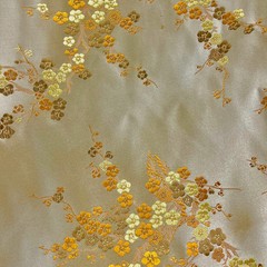 Kori GOLD BROWN Plum Blossom Floral Brocade Chinese Satin Fabric for Cheongsam/