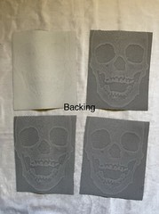 4 Pieces faux leather Fabric Embossed Textured Skull Design For Arts & Crafts