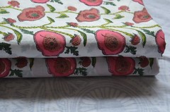 NO TARRIF CHARGES 100%✅ ZK_140 Hand Block Floral Fabric 100%Cotton 5 Yard