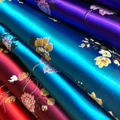 Chinese Floral Satin Faux Silk Fabric Jacquard Brocade Tang Suits Upholstery Sew