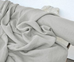 Dove Silver Linen Fabric By The Yard Soft Washed Natural Material Sewing Curtain