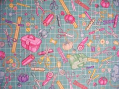 CUTTING MAT SEWING ITEMS SUPPLIES TEAL COTTON FABRIC FQ