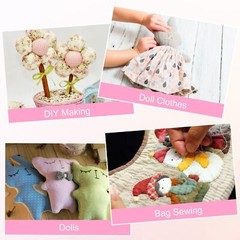 Cotton Fabric Bundles 14 Pcs 10 x 10 Inch Fat Quarter Solid Color Precut Fabr…