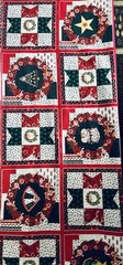 Wamsutta Patchwork Christmas Cheater Stars Tree Wreath 10 Blocks 8.5 SQ Panel
