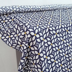 55” Wide By Yard Damask Navy White Viscose Fabric Soft Sewing Material Rayon