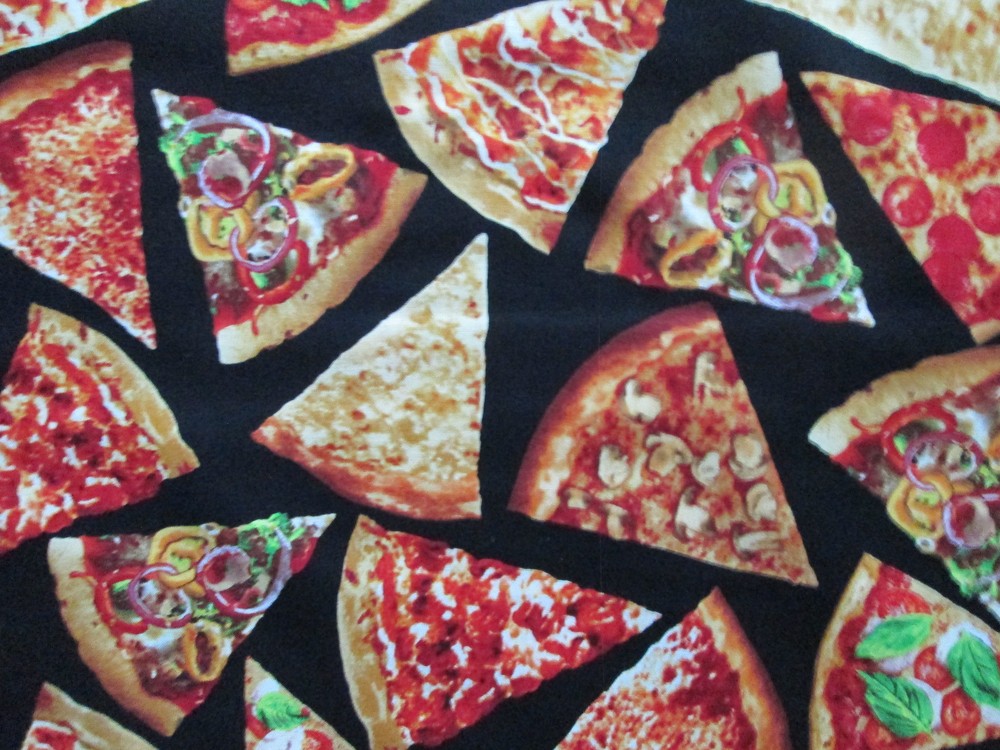 Pizza Slices Snacks Food Cotton Fabric BTHY