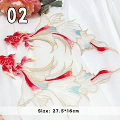 Chinese Style Goldfish Embroidered Patches Cheongsam Qipao DIY Patches Applique