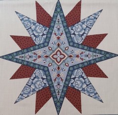 Cuddle Prints by Fabri-Quilt~”Star Quilt Pattern”~Cotton Fabric Panel~ 14″x13.5″