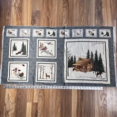 Moda CHRISTMAS AT SNOWSHOE LODGE Fabric Panel 42x 22″ Holly Taylor washed