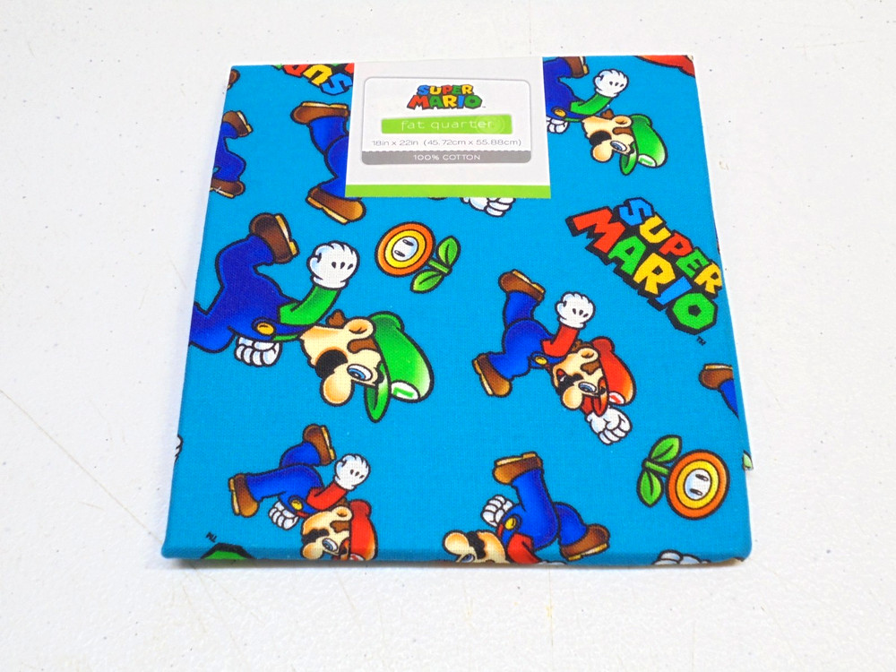 Super Mario Luigi Fat Quarter 100% Cotton Fabric 18″ x 22″ Sewing