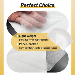 Stitch Witchery 20 Sheets, 8″ X 12″ Fusible Webbing for Fabric Applique, Light W