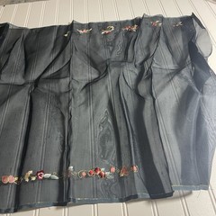 SILK Blue-Gray- flowers FABRIC 3 Yards x 21 Inches Wide or 108 Inches x 21 Wide