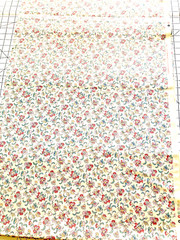 All Over Dainty Floral Fabric By Fabri-Quilt Pink Blue Green On Soft White BTY